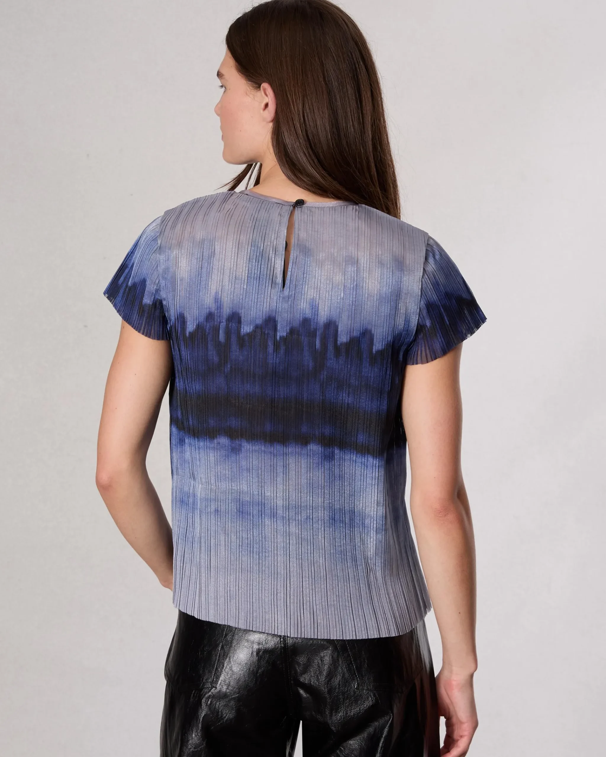 rag & bone Hailey Ombre Organza Top Light Blue Multi Outlet