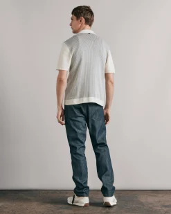 rag & bone Harvey Knit Camp Shirt Ivory Black Fashion