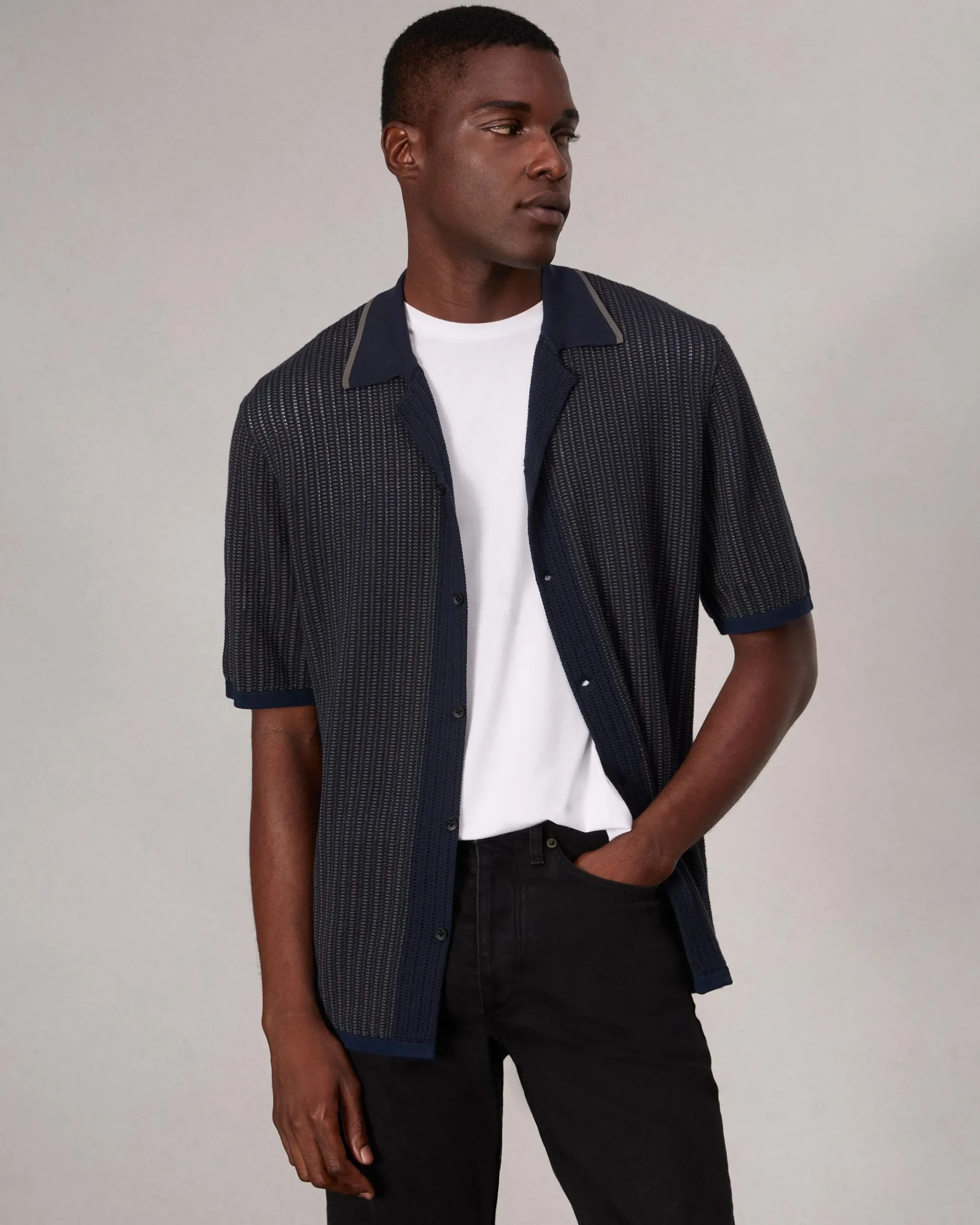 rag & bone Harvey Knit Camp Shirt Salute Online