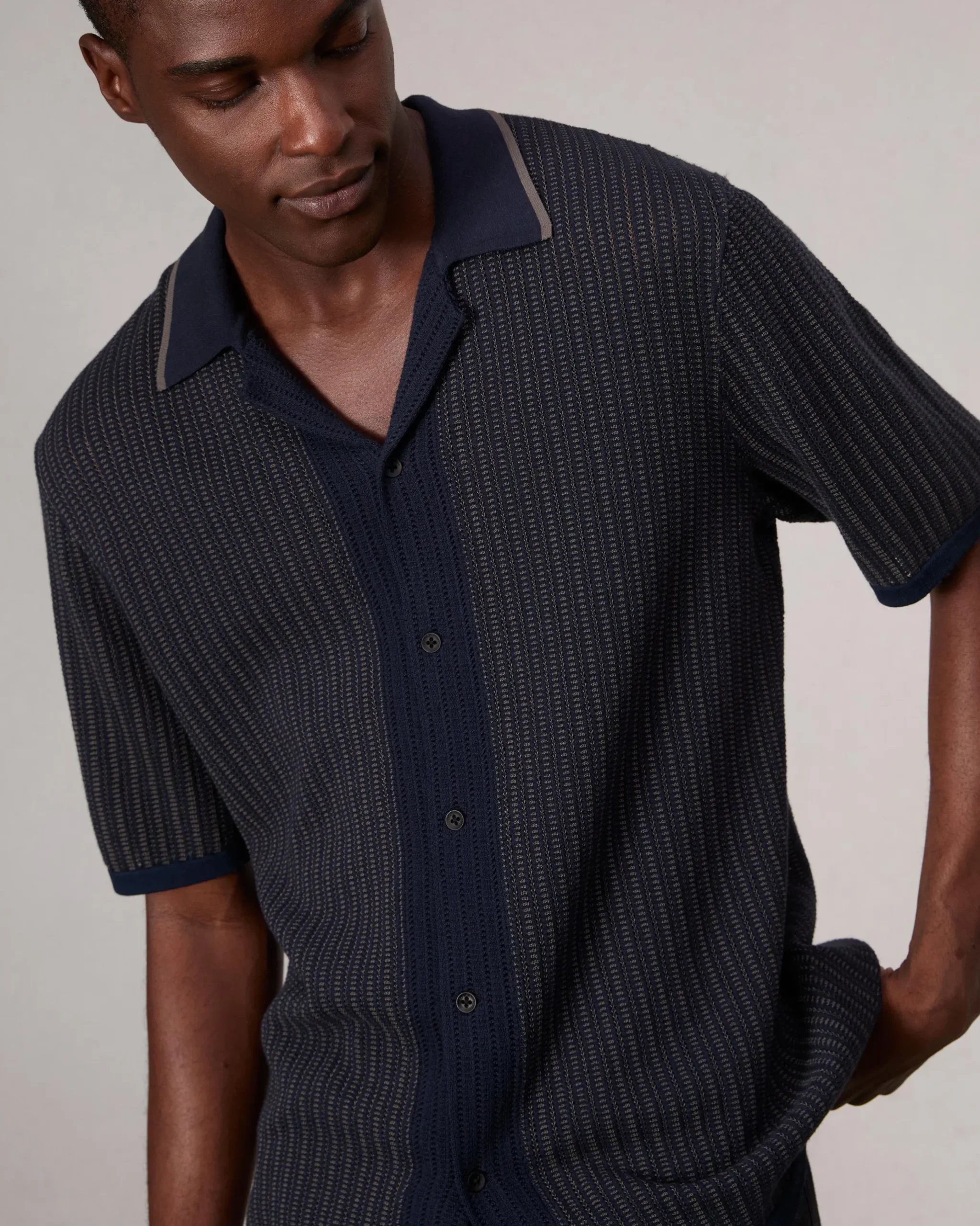 rag & bone Harvey Knit Camp Shirt Salute Online