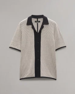 rag & bone Harvey Knit Camp Shirt Light Tan Best