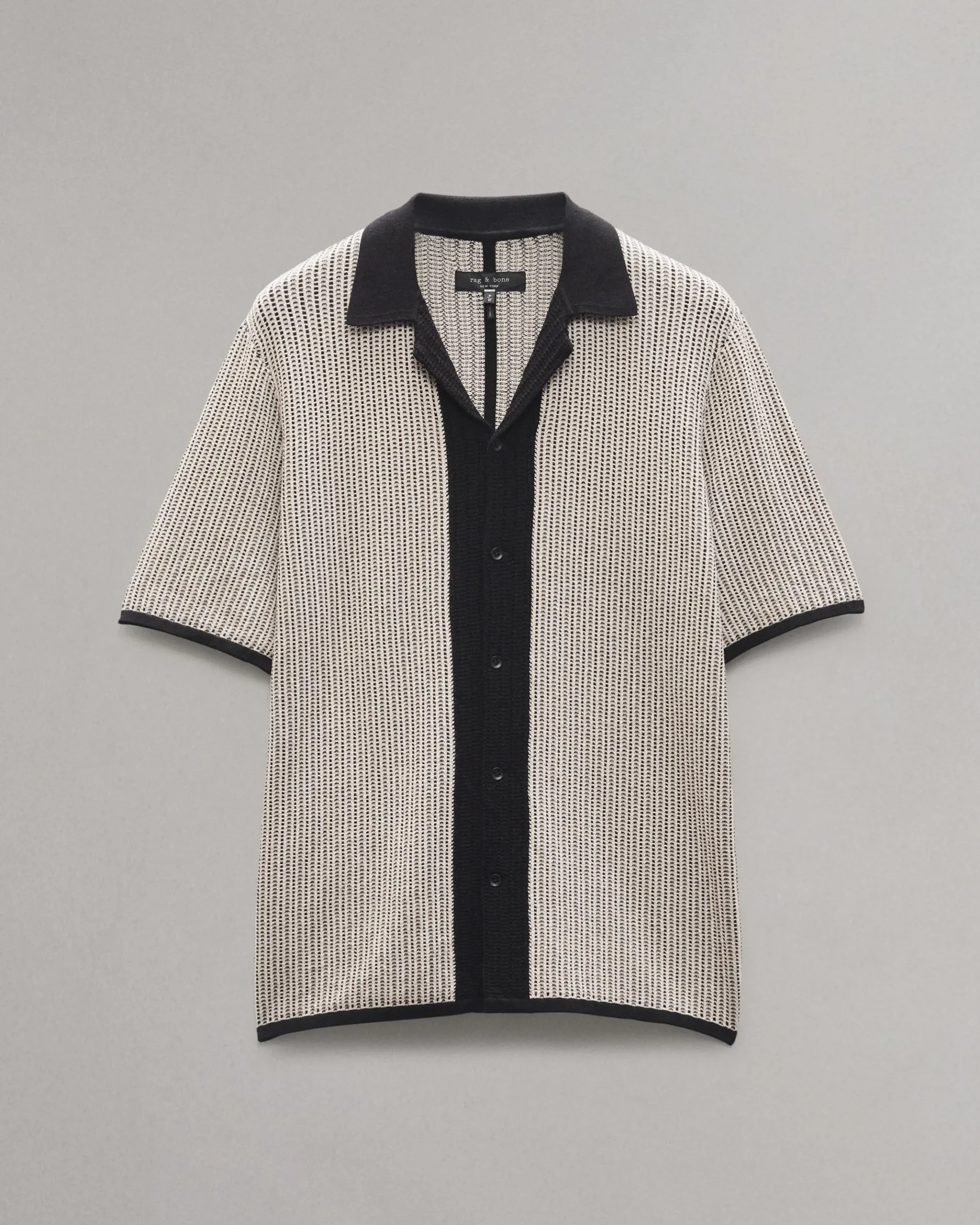 rag & bone Harvey Knit Camp Shirt Light Tan Best