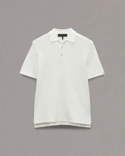 rag & bone Harvey Knit Polo Ivory Fashion