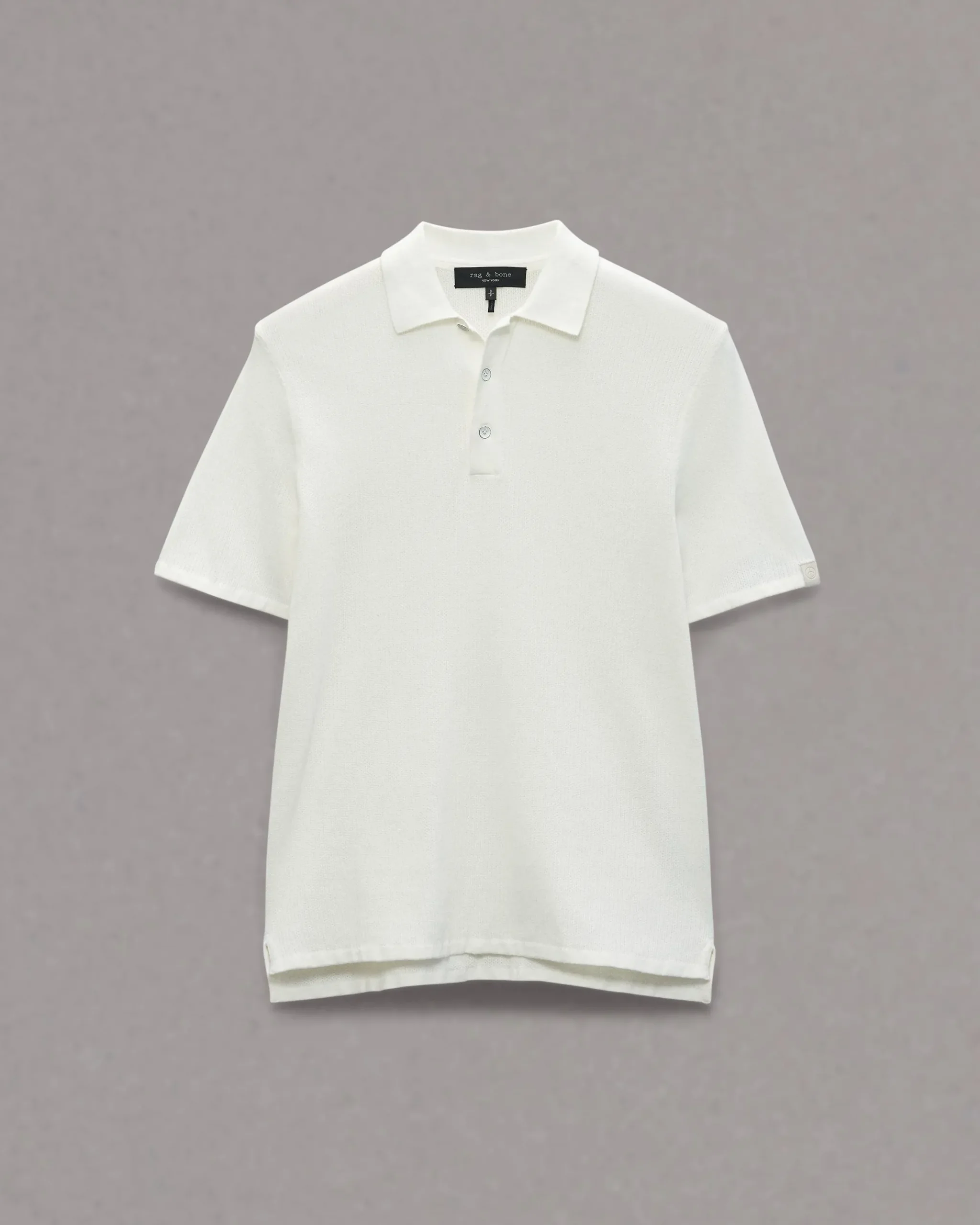 rag & bone Harvey Knit Polo Ivory Fashion