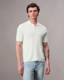 rag & bone Harvey Knit Polo Ivory Fashion