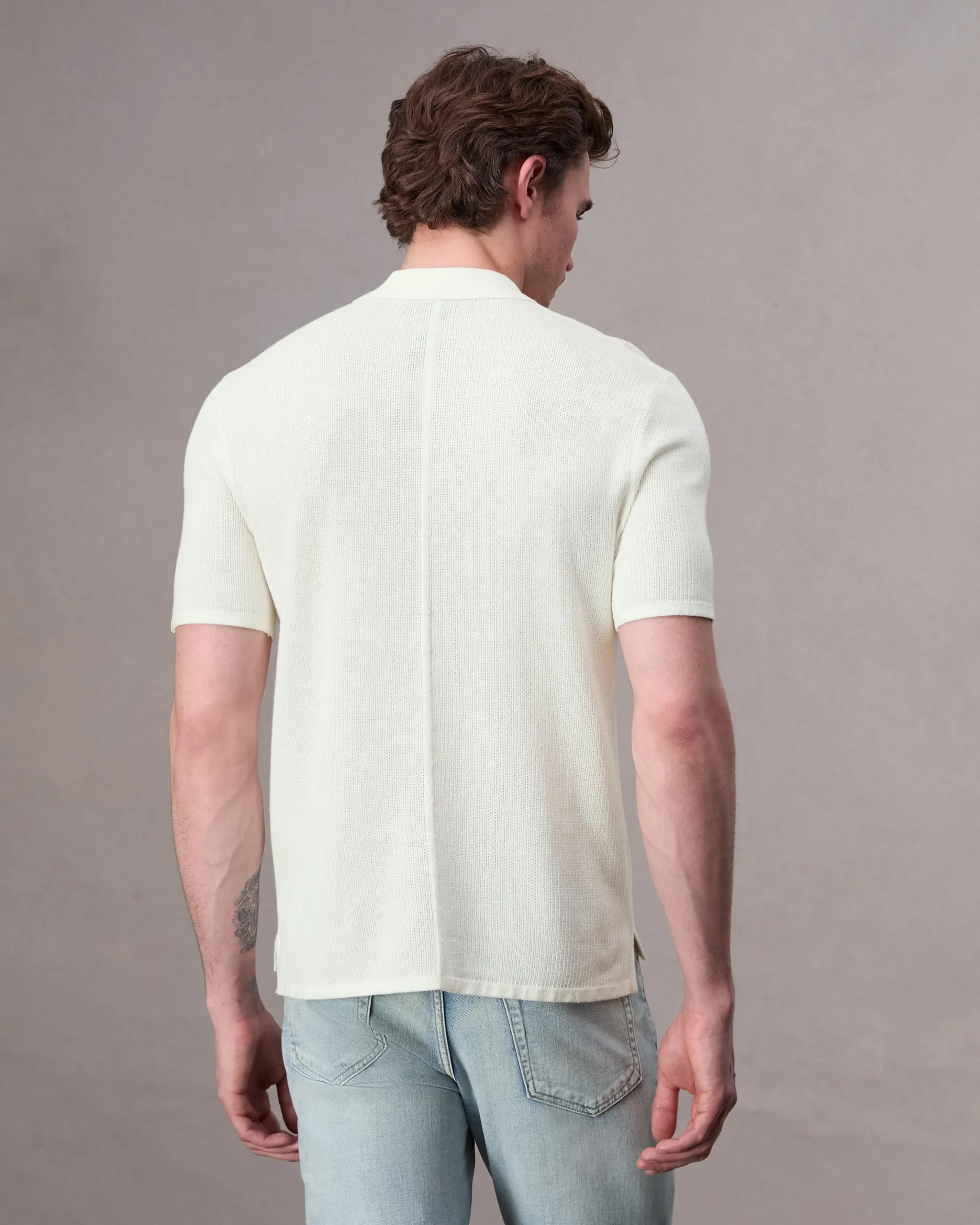 rag & bone Harvey Knit Polo Ivory Fashion