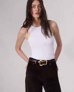 rag & bone Highline Leather Belt Dark Espresso Sale