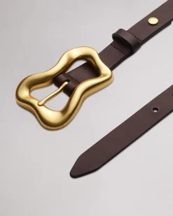 rag & bone Highline Leather Belt Dark Espresso Sale