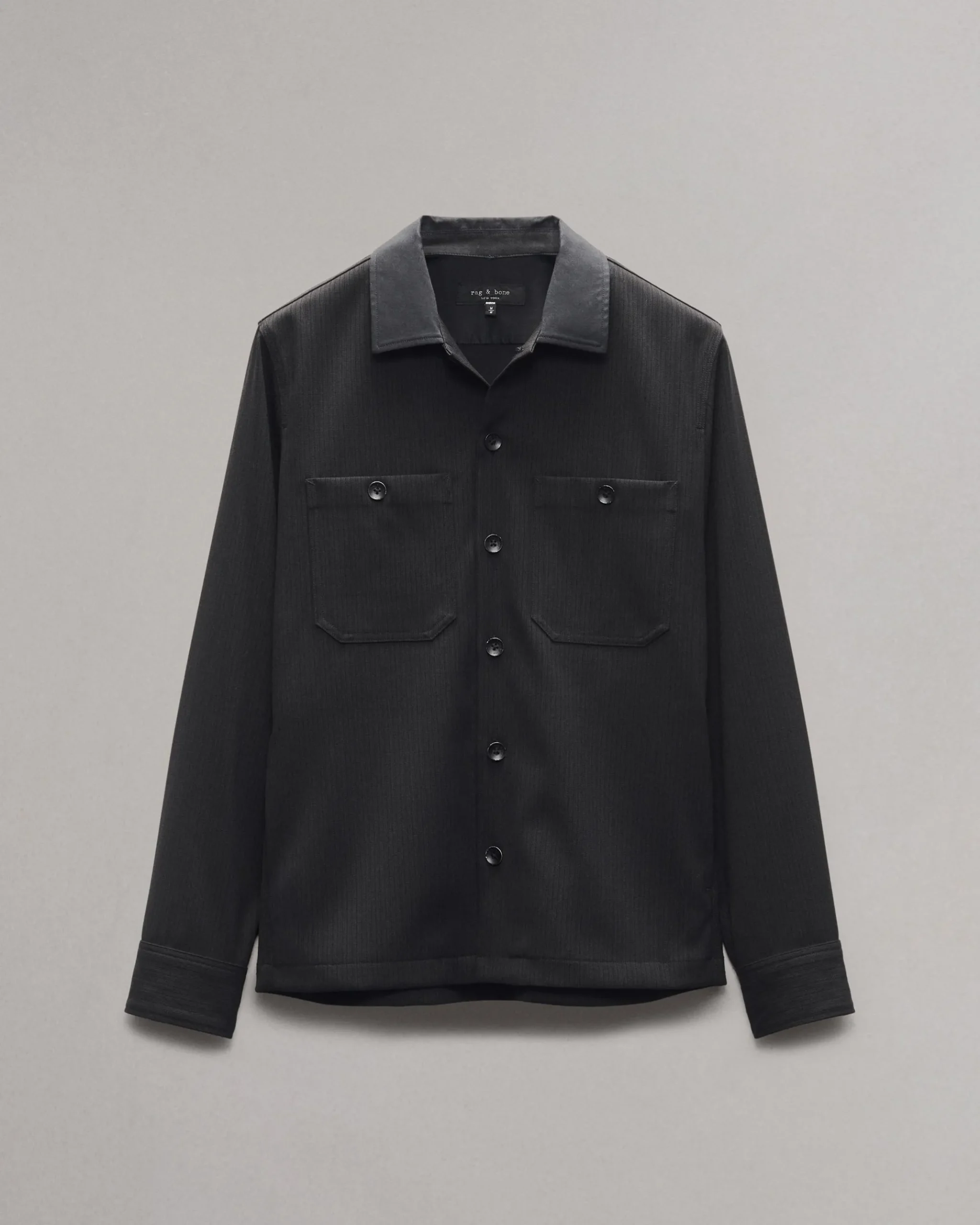 rag & bone Hyde Striped Shirt Jacket Black Pinstripe Hot