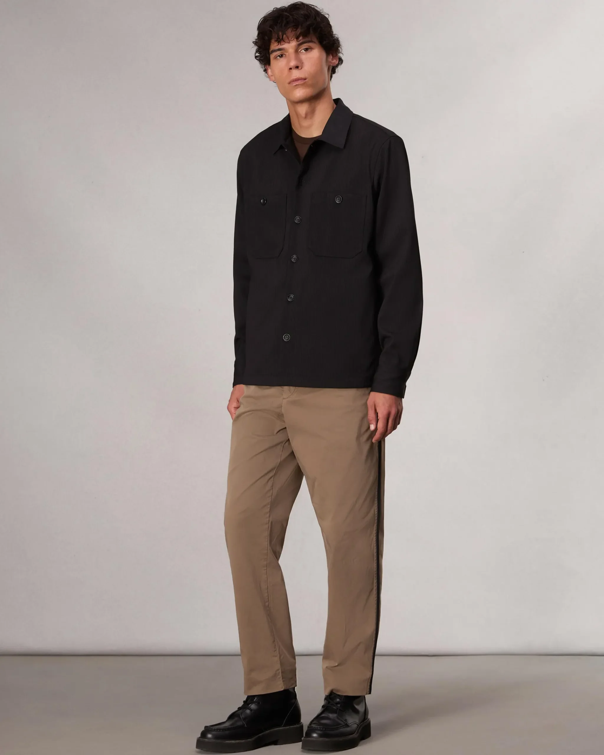 rag & bone Hyde Striped Shirt Jacket Black Pinstripe Hot