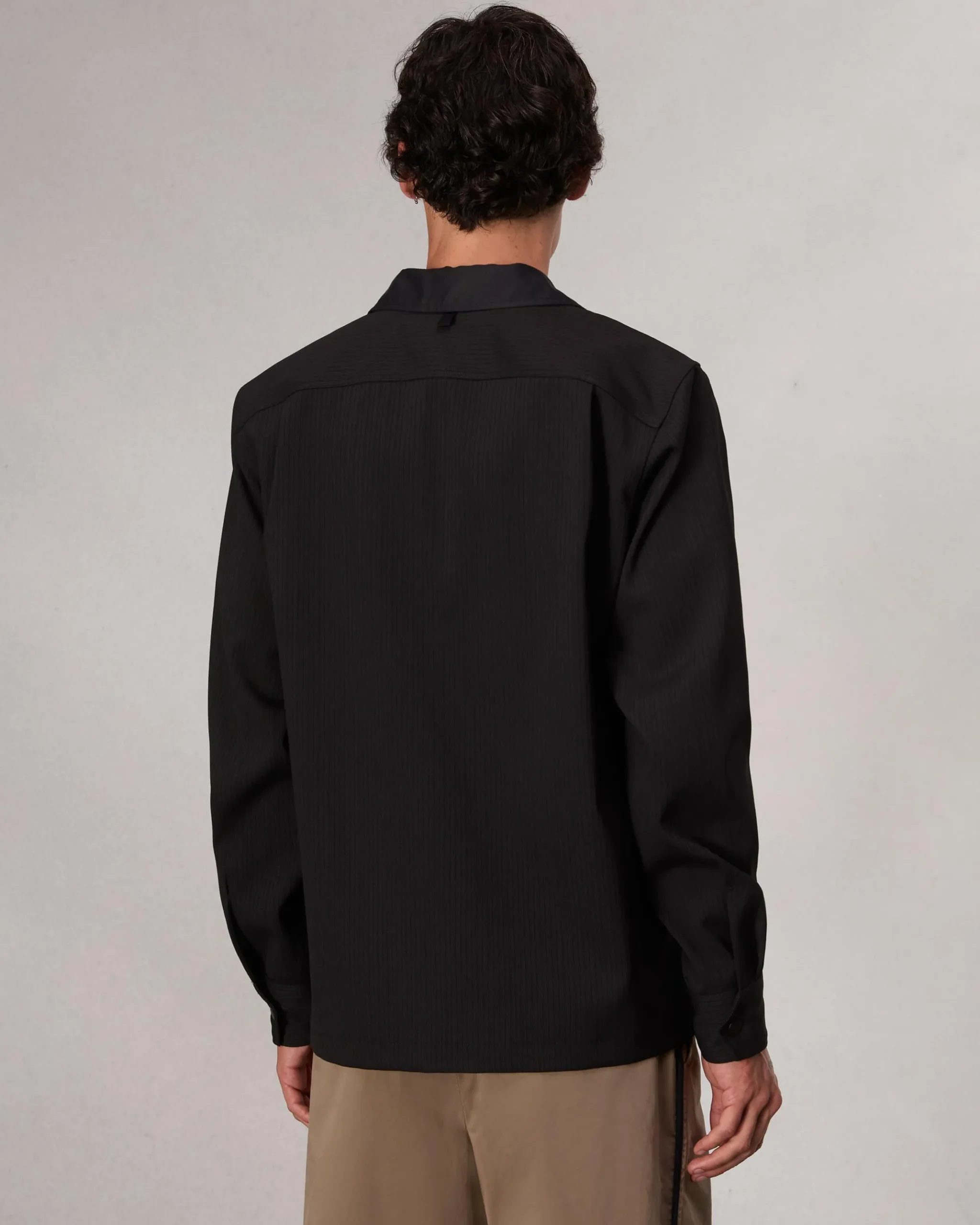 rag & bone Hyde Striped Shirt Jacket Black Pinstripe Hot