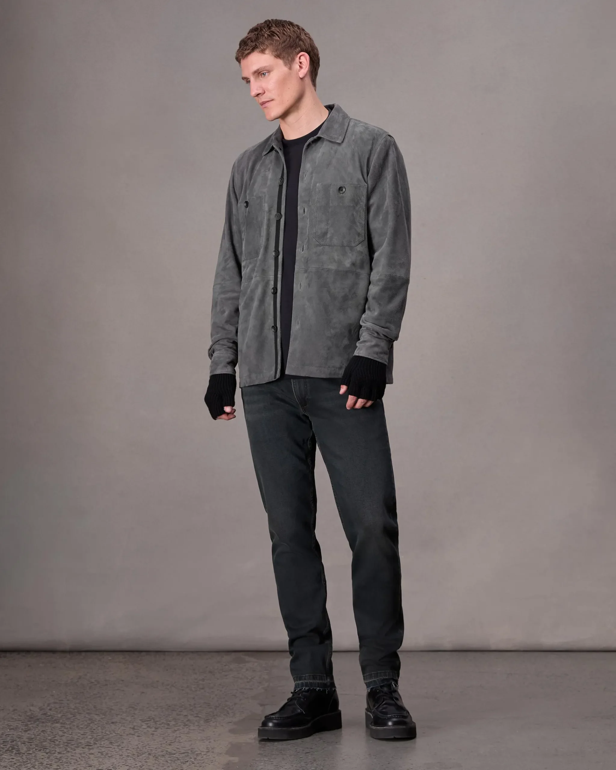 rag & bone Hyde Suede Shirt Thunder Blue Outlet