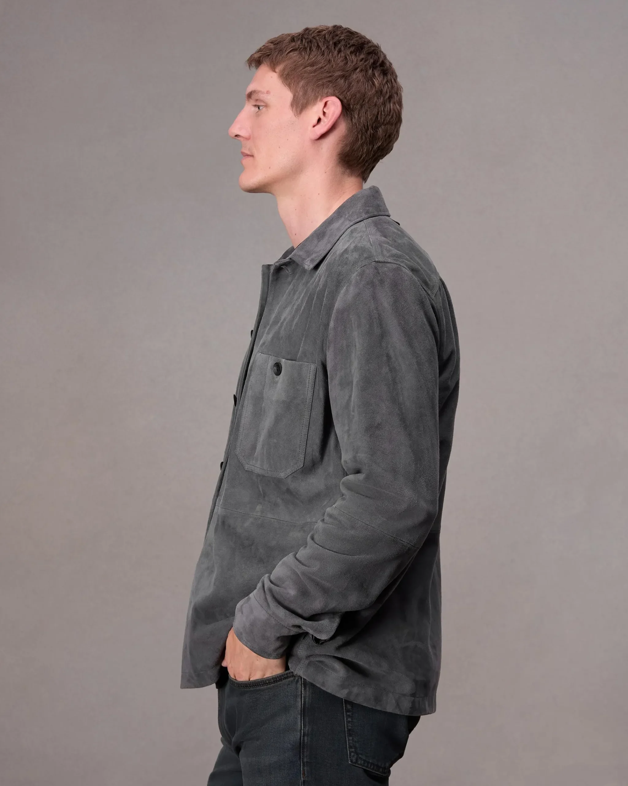 rag & bone Hyde Suede Shirt Thunder Blue Outlet