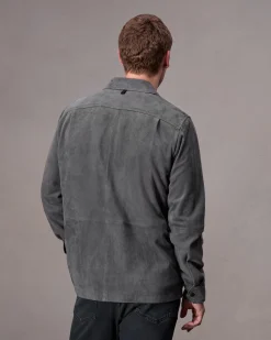rag & bone Hyde Suede Shirt Thunder Blue Outlet