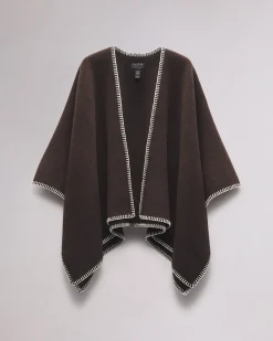 rag & bone Ingrid Wool Poncho Mahogany Cheap
