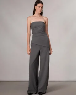 rag & bone Irina Strapless Ponte Top Charcoal Store