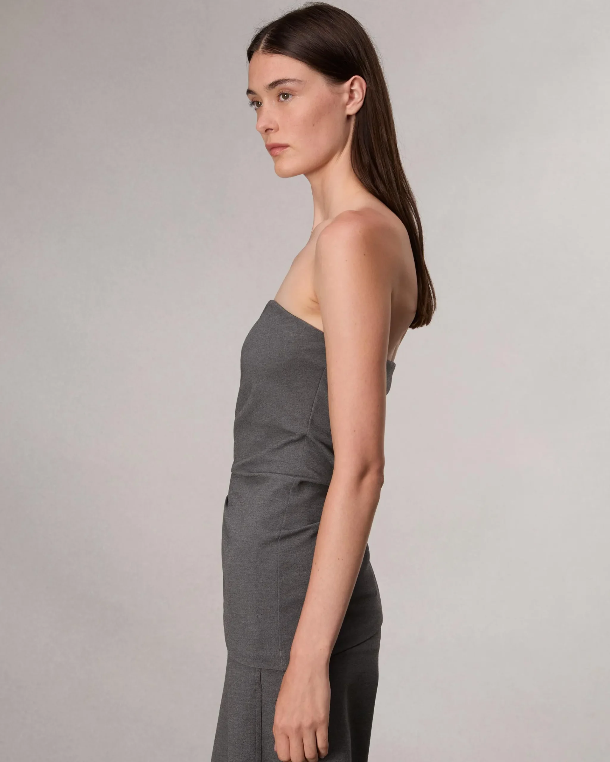 rag & bone Irina Strapless Ponte Top Charcoal Store