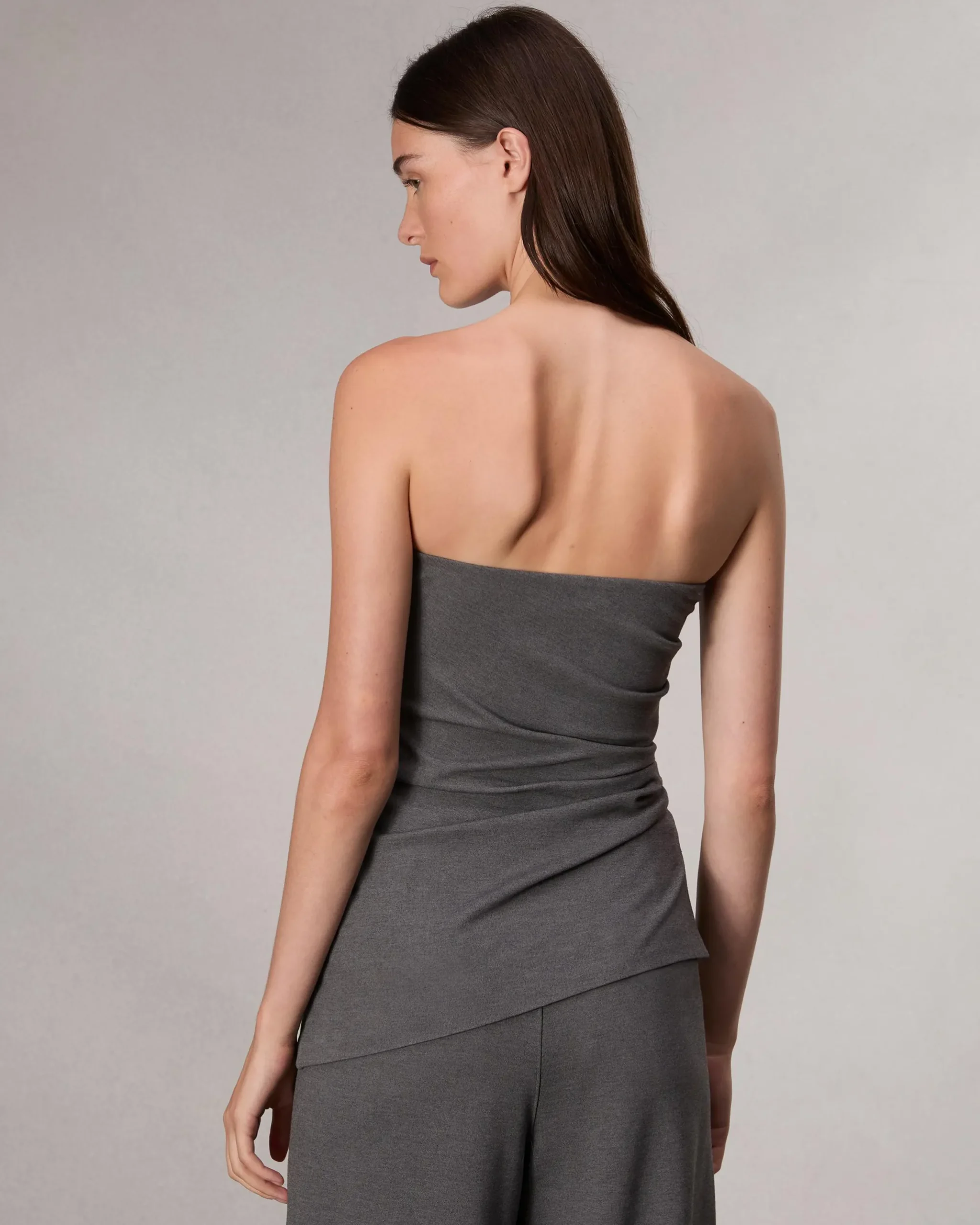 rag & bone Irina Strapless Ponte Top Charcoal Store