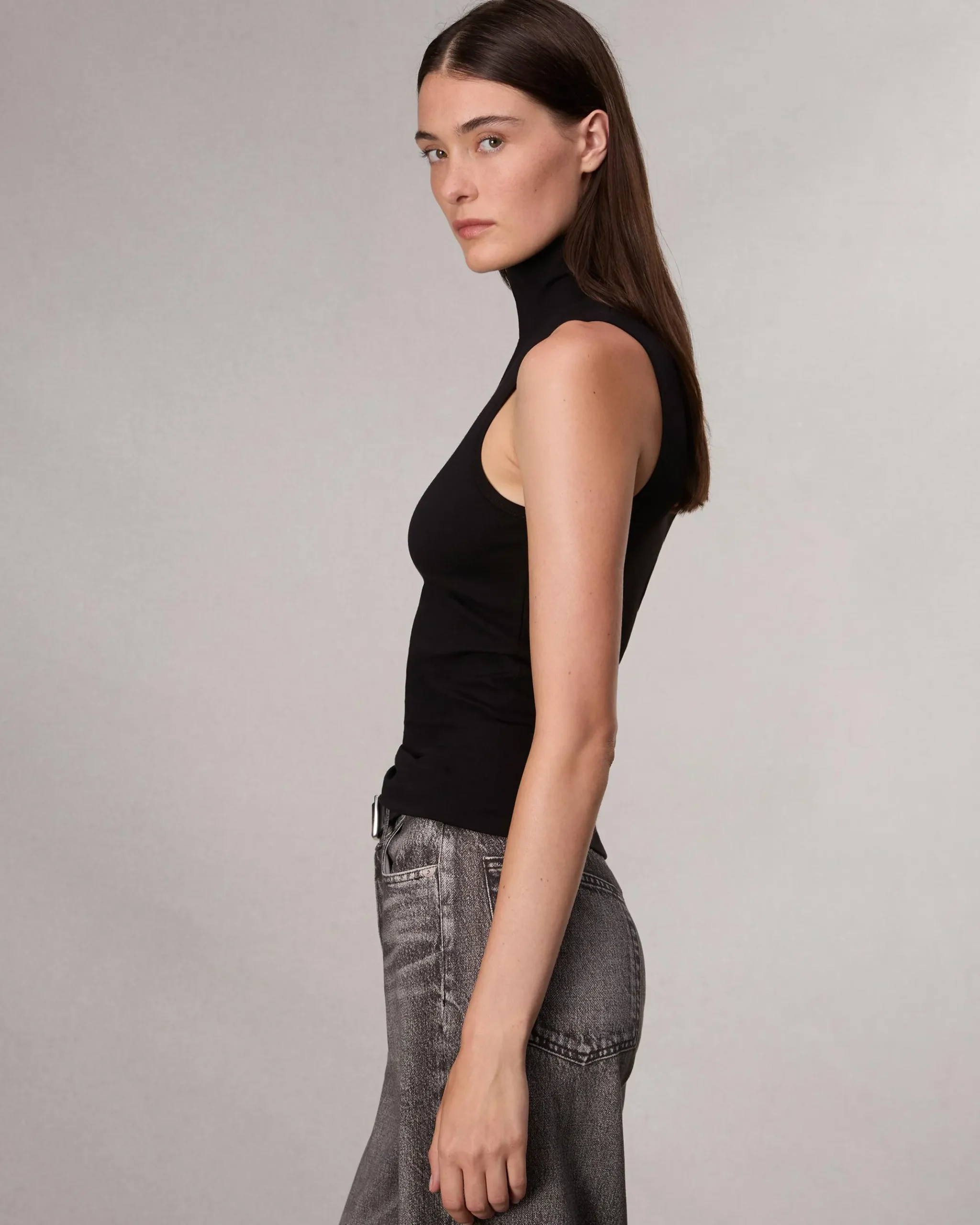 rag & bone Irina Turtleneck Tank Black Best