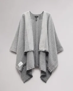 rag & bone Joni Reversible Poncho Mid Grey Greige Best