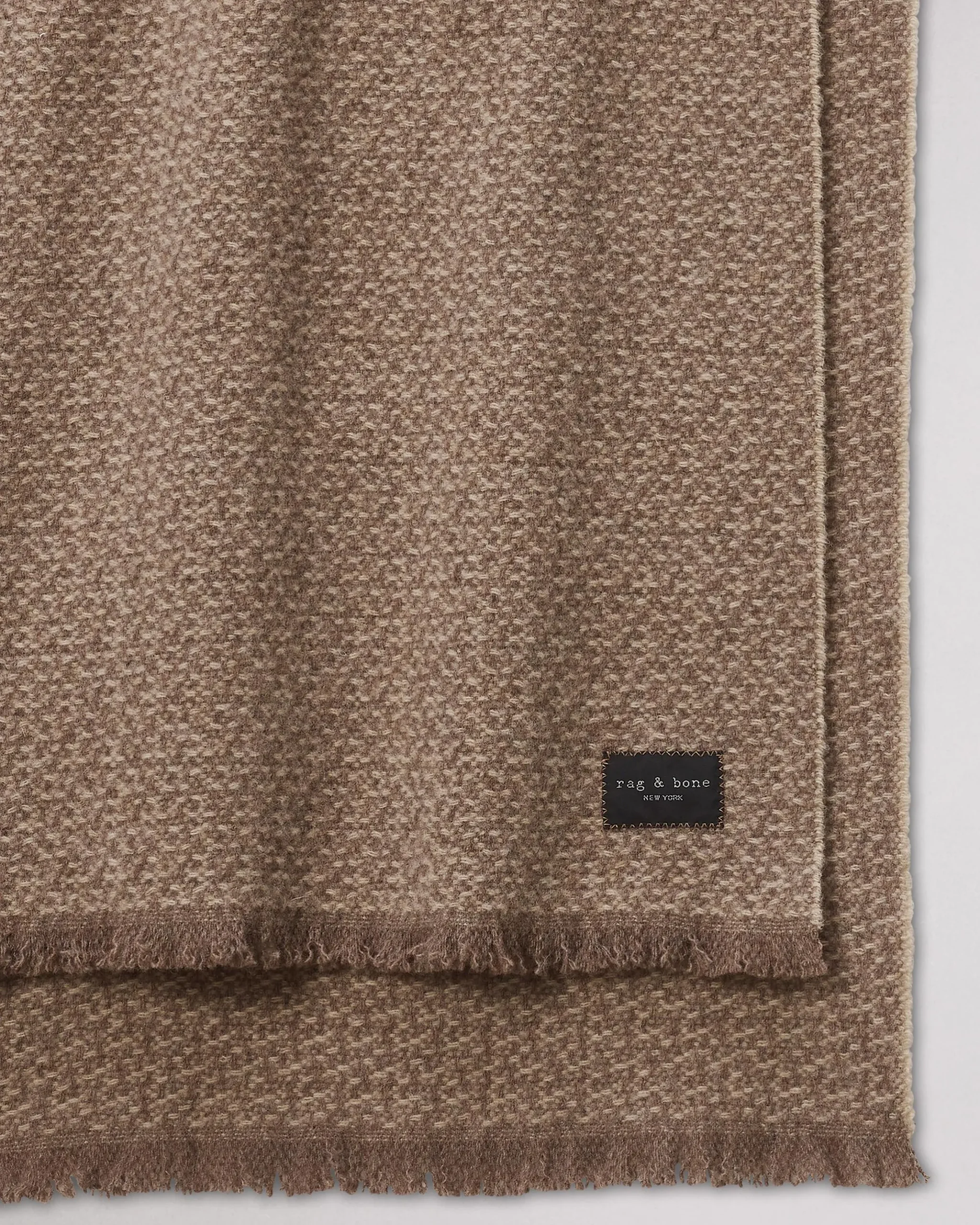 rag & bone Joni Wool Tweed Scarf Walnut Biscuit Cheap