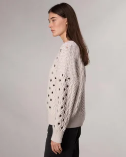 rag & bone Kat Cable-Knit Sweater Ivory Cheap