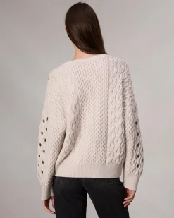 rag & bone Kat Cable-Knit Sweater Ivory Cheap
