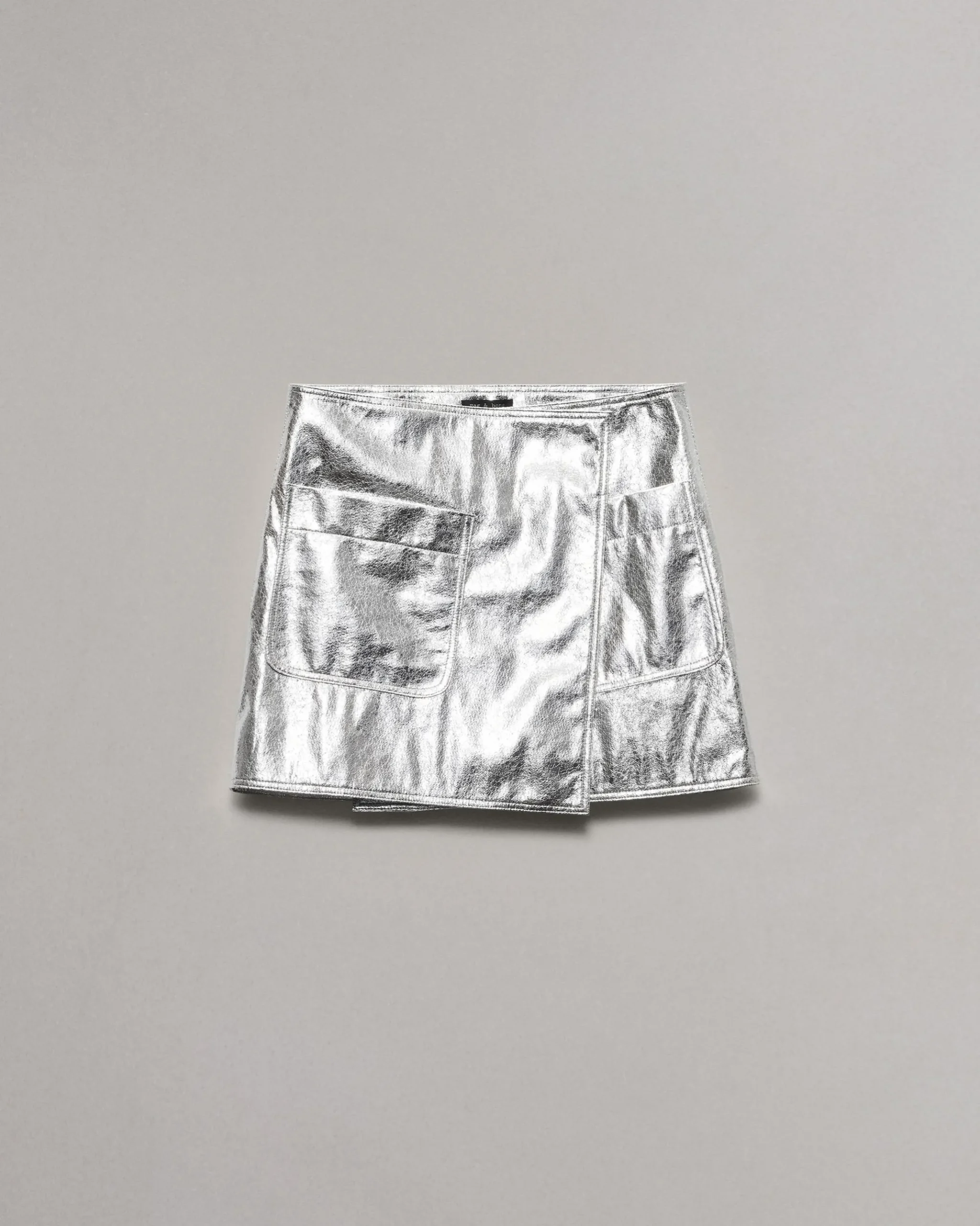 rag & bone Kyla Faux Leather Skirt Silver Best Sale