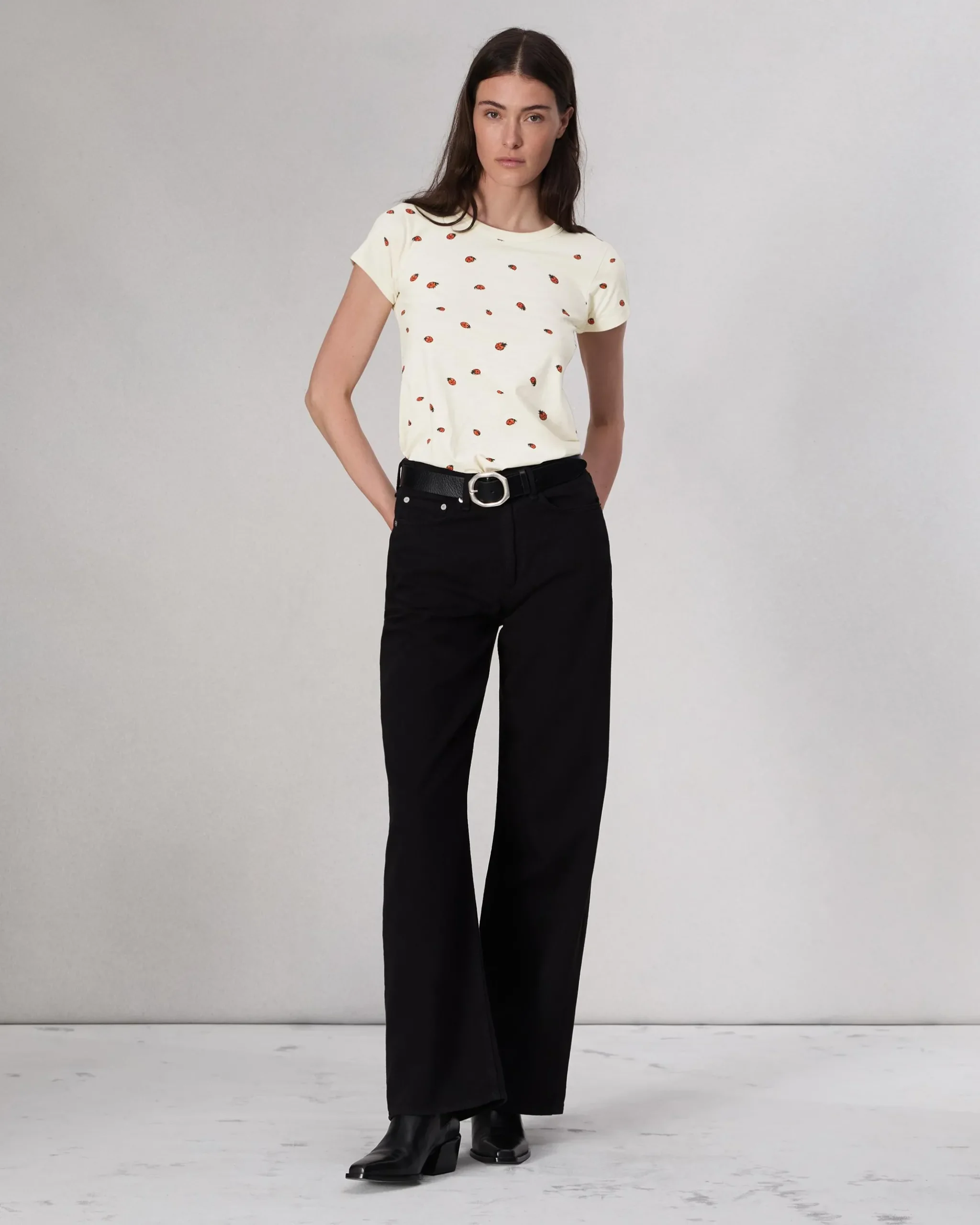 rag & bone Ladybug Cotton Tee White Multi Flash Sale