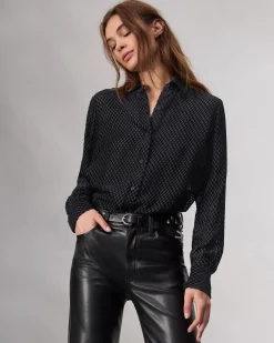 rag & bone Lila Patterned Shirt Black Shop