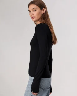 rag & bone Luca Long Sleeve Tee Black Store