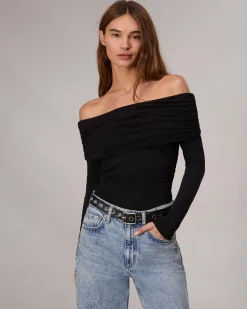 rag & bone Luca Off-Shoulder Top Black Online