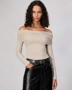 rag & bone Luca Off-Shoulder Top Island Fossil Outlet