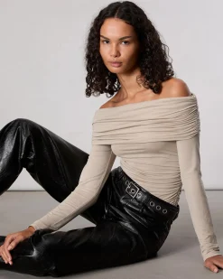 rag & bone Luca Off-Shoulder Top Island Fossil Outlet