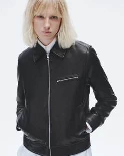 rag & bone Manon Leather Jacket Black Sale