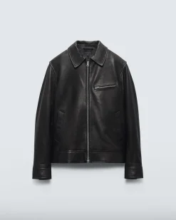 rag & bone Manon Leather Jacket Black Sale