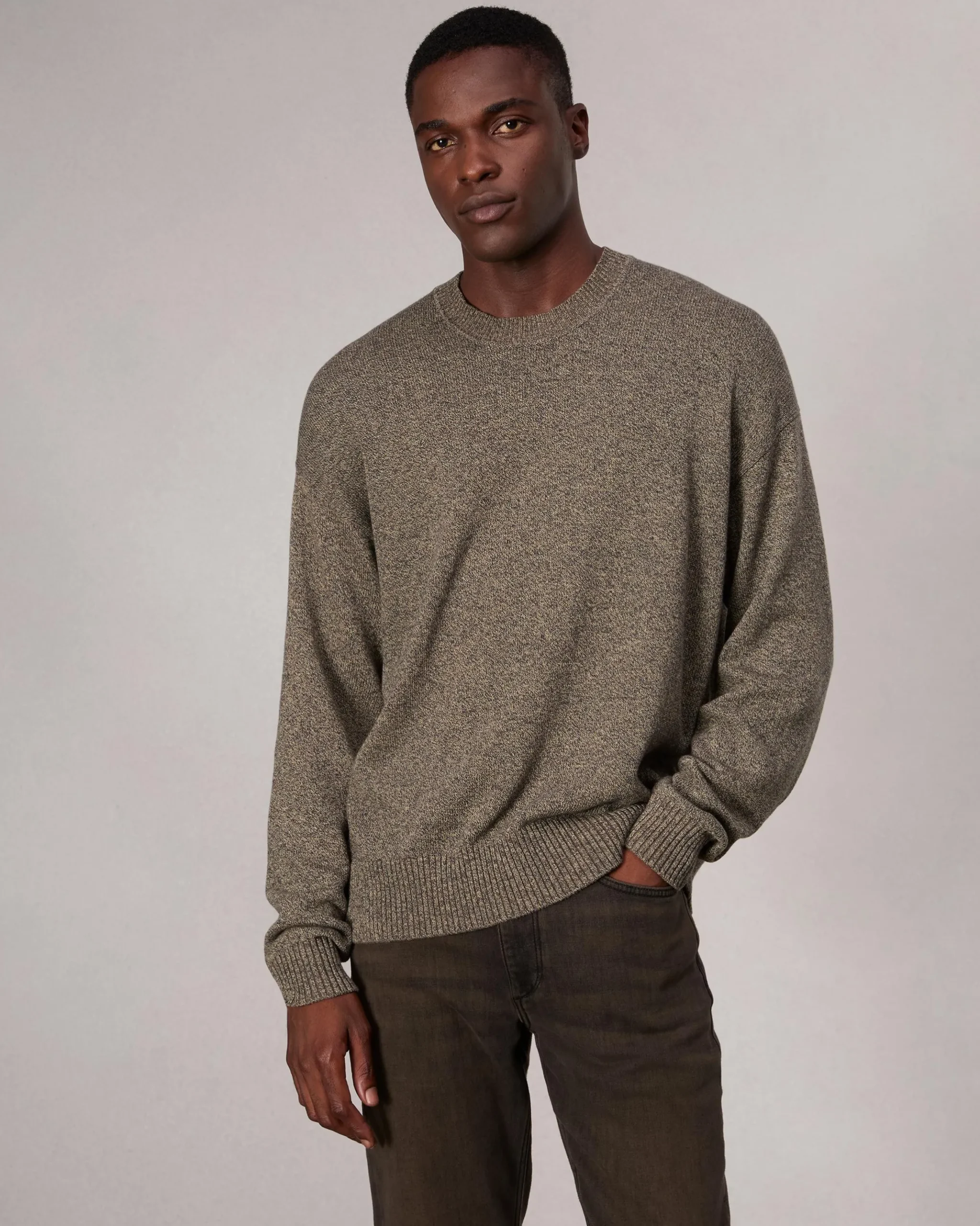 rag & bone Marled Cotton Sweater Army Multi Best Sale