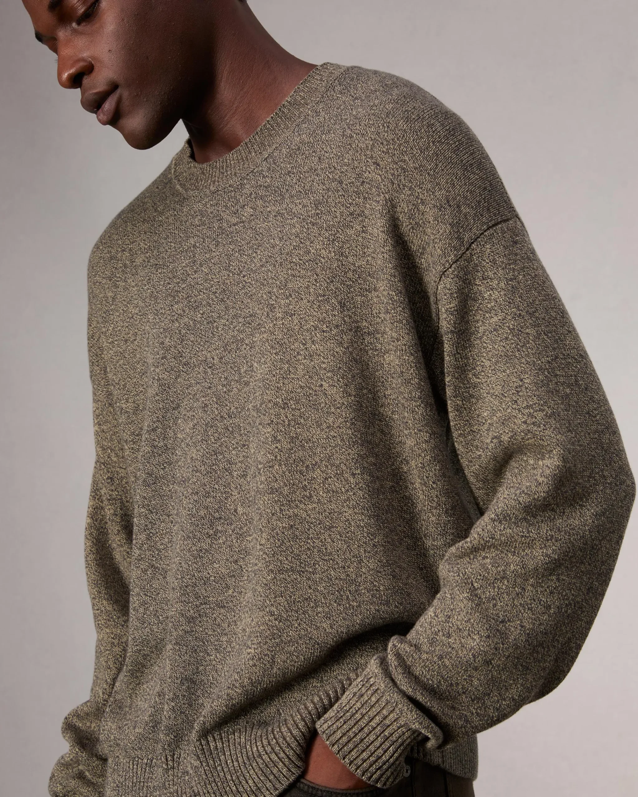 rag & bone Marled Cotton Sweater Army Multi Best Sale