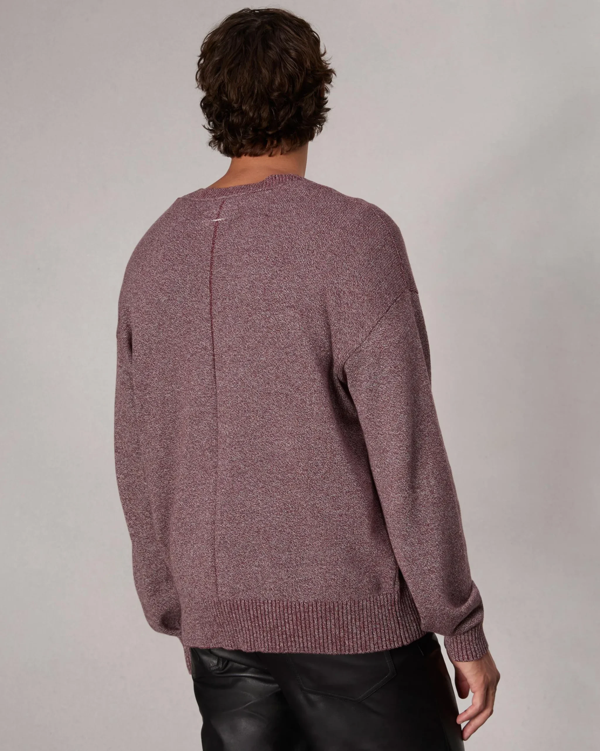 rag & bone Marled Cotton Sweater Maroon Multi Fashion