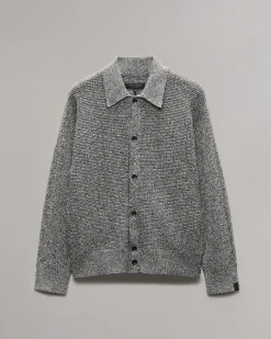 rag & bone Marled Cotton-Blend Cardigan Black Multi Hot