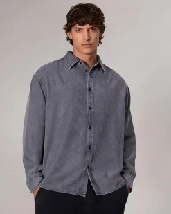 rag & bone Matthew Denim Shirt Aged Indigo Clearance