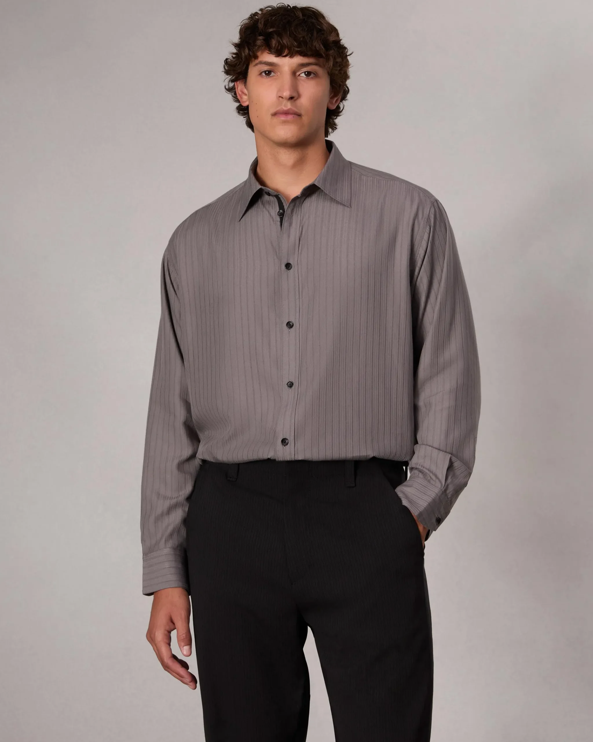 rag & bone Matthew Striped Shirt Grey Stripe Clearance