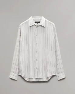 rag & bone Matthew Striped Shirt White Stripe Discount