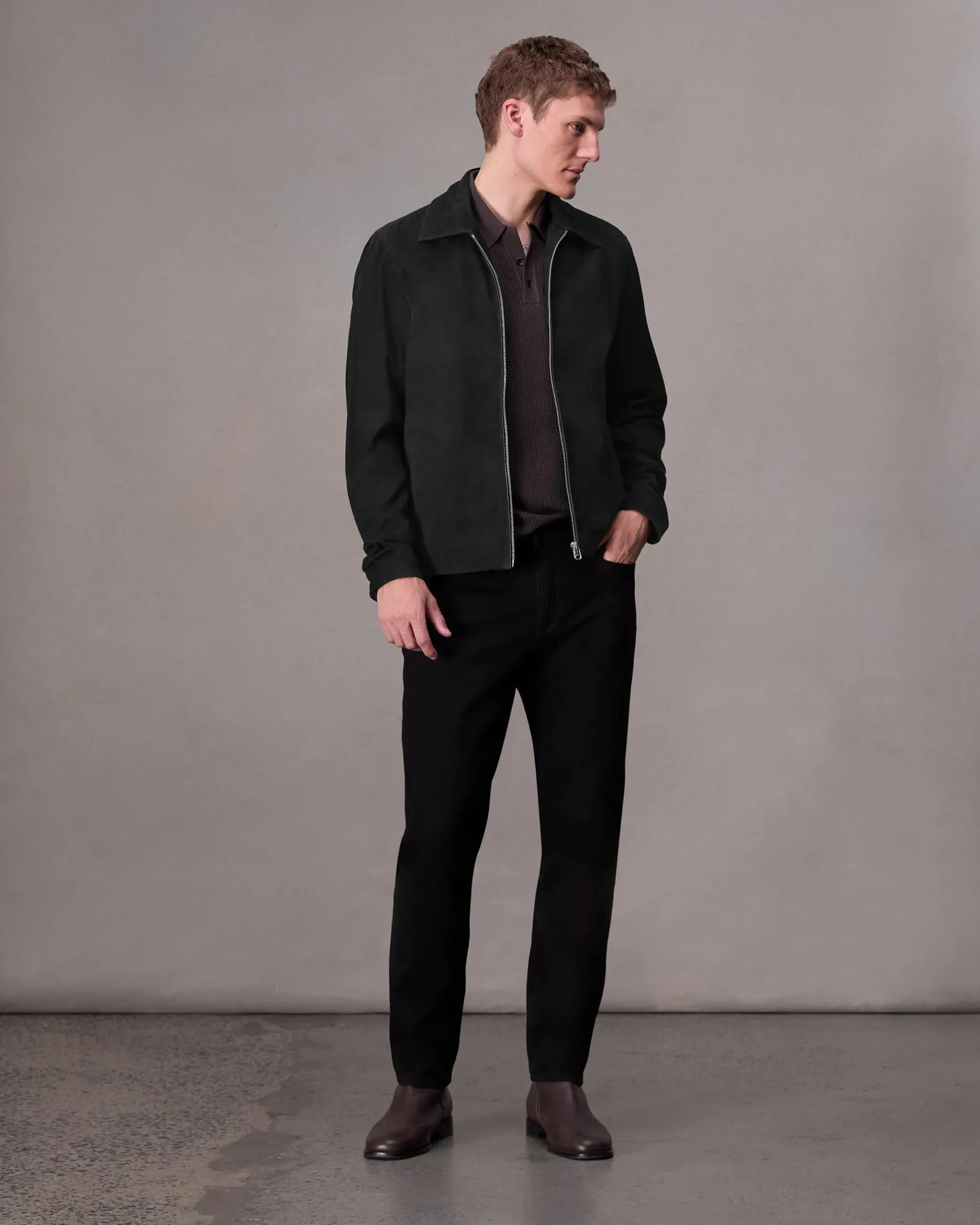 rag & bone Melrose Suede Jacket Black Cheap