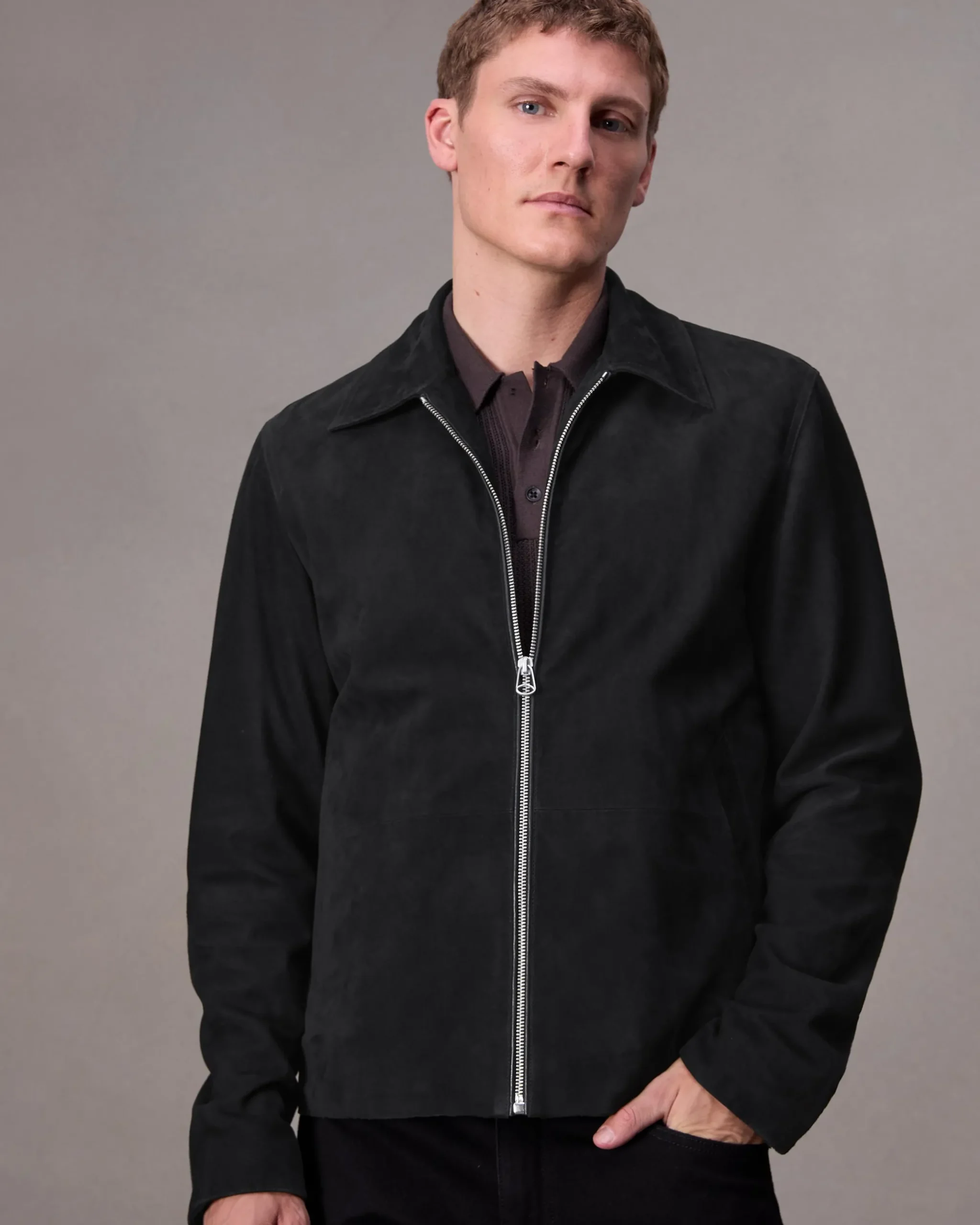 rag & bone Melrose Suede Jacket Black Cheap