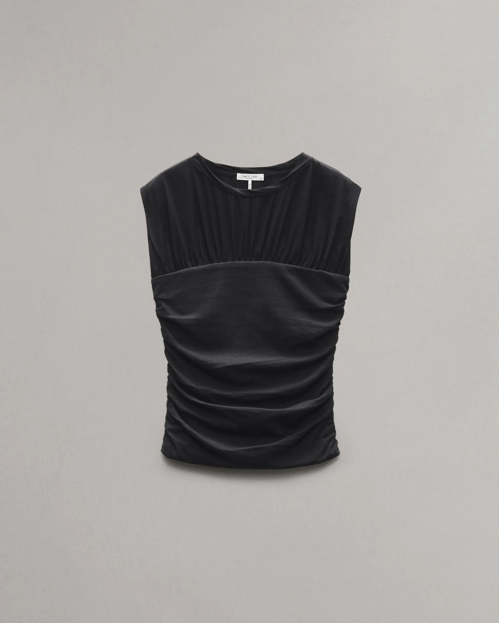 rag & bone Mica Banded Cotton Top Black Clearance