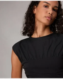 rag & bone Mica Banded Cotton Top Black Clearance