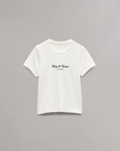 rag & bone Mini Script RB Tee Ivory Multi New