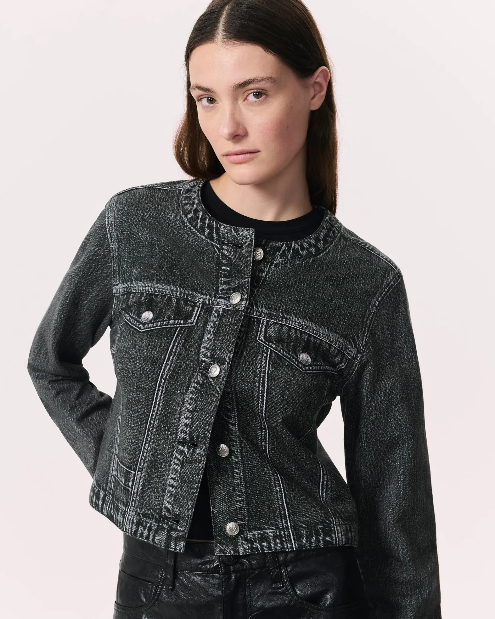 rag & bone Miramar Cora Jacket Washed Black New