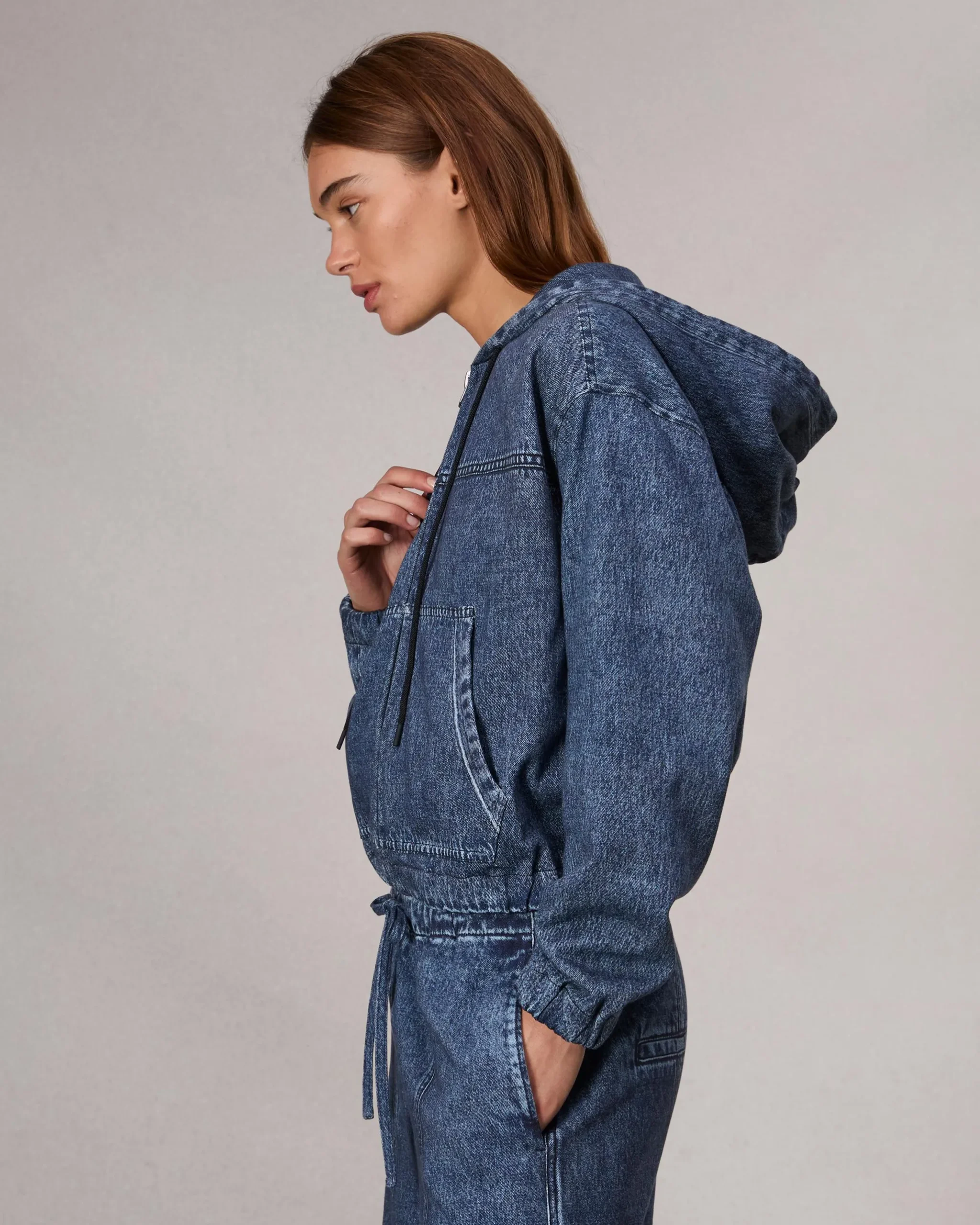 rag & bone Miramar Fleece Davina Hoodie Topaz Flash Sale